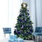 Velvet Christmas Balls Large Hanging Shatterproof Flocked Christmas Tree Ornaments for Xmas Tree Hanging, Holiday Wedding Party Decorations, Gifts and Home Decorations (Blue, 6" (2pcs))